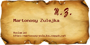 Martonosy Zulejka névjegykártya